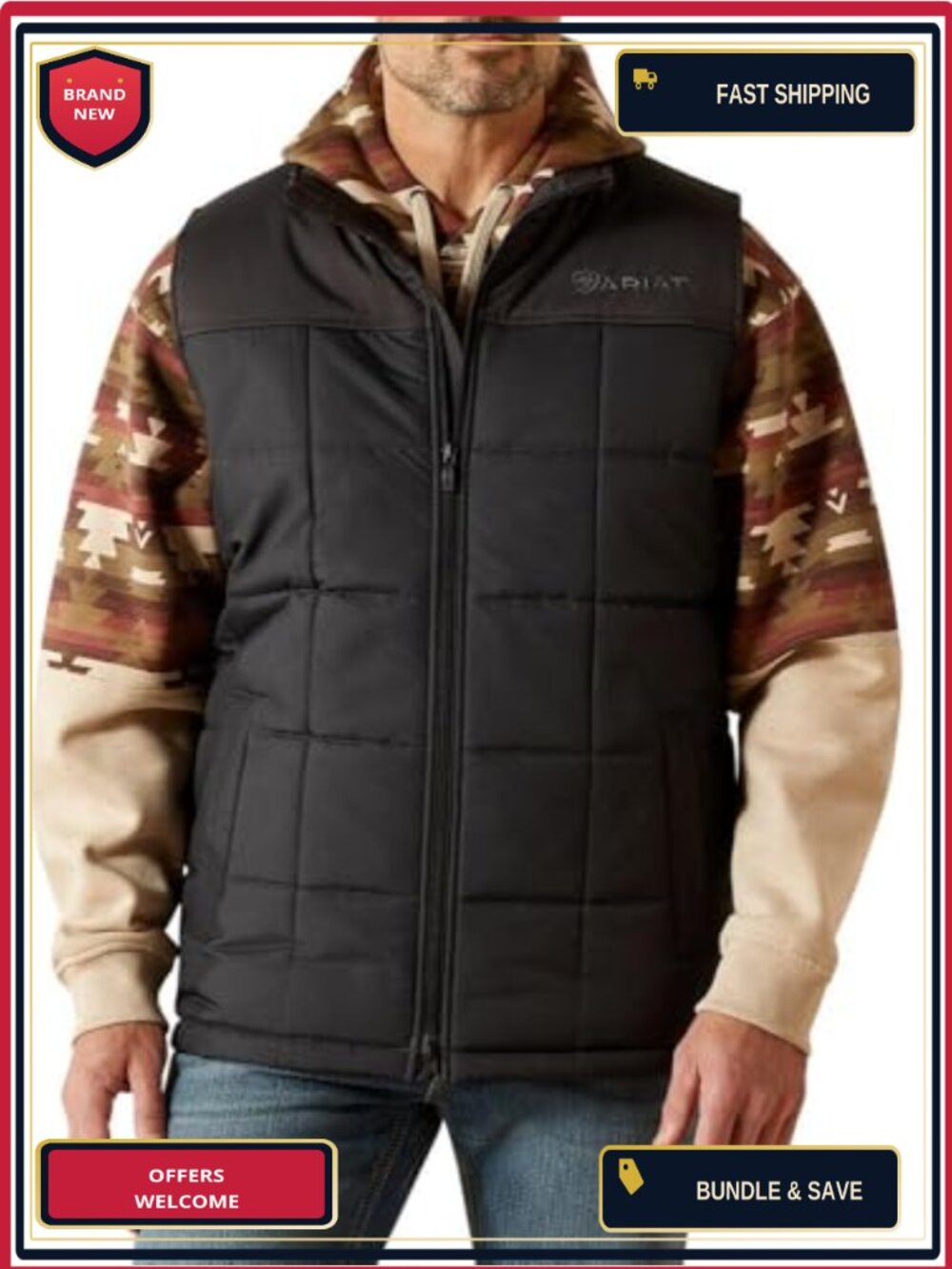 Quilted Insulated Vest Water Resistant Lightweight